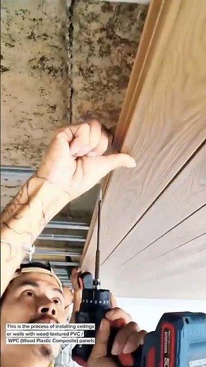 "PVC Ceiling Installation with Cordless Drill | Fast & Modern Interior Solution"