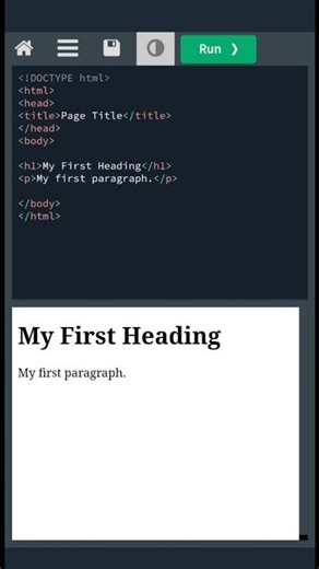 my first heading in HTML