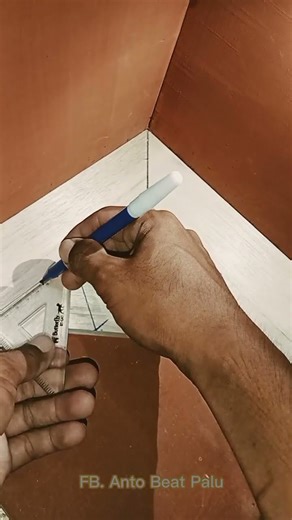 a simple way to find the intersection point of the angle between blocks #woodworking #diy #carpenter