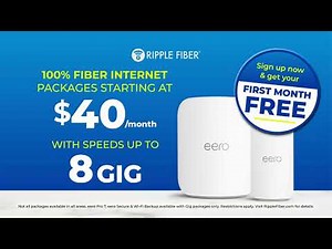 100% Fiber Internet Starting at $40/month + First Month Free | Ripple Fiber