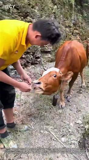 "Smart Farmer's Trick! 💦 How to Safely Tie a Cow Without Stress"