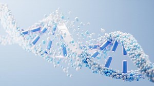Loop animation of DNA with biological concept, 3d rendering.