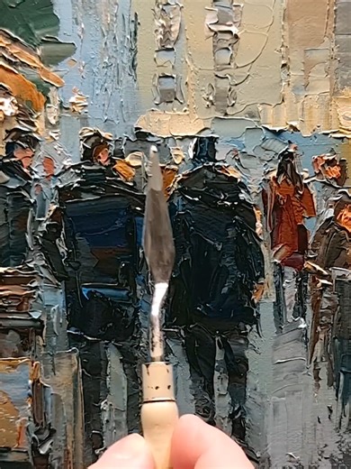 Painting some people with a knife #art #painting #artwork Painting using a palette knife and brush #paint​ #howtopaint​ ​ Painting by Dusan Malobabic