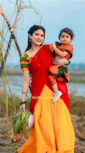 CWC Fame Actress Rithvika Pongal Celebration with Her Daughter 💞Nila#HappyPongal#mom#viralvideo