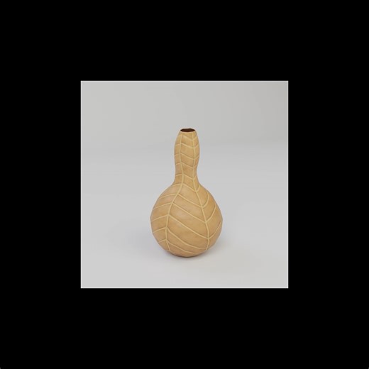 Low Poly Ethnic Vase - Stylized Ceramic Leaf Pattern - PBR 2K