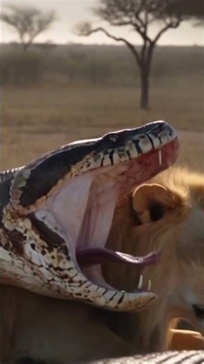 Python Eating Crocodile and Lion #funny #animals #shorts #ai #ad