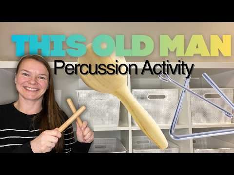 Preschool Music Class | This Old Man with Percussion Instruments | Low Stimulation Learning #music