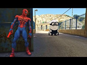 GTA 5 Funny Spiderman vs White Minion Epic Ragdoll Fail Eps.76