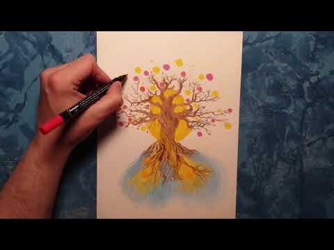 Baum malen/ Lebensbaum 1 bis 3 Zeichnen/ Baum des Lebens