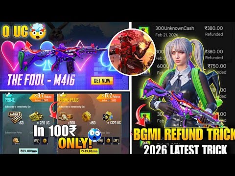 Buy Prime Plus In Bgmi Just 100₹🤯New UC Refund Trick |How To Get M4Fool In 0 UC🔥New XSuit 3D Is Here