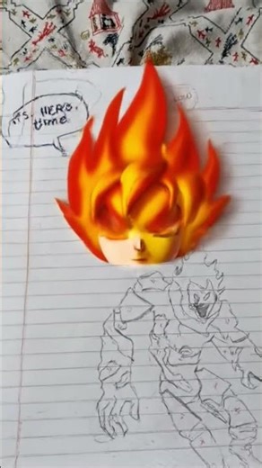 OG ben10 alien heatblast changing into Goku