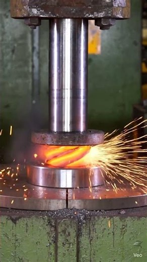 Hydraulic Press vs Red Hot Twisted Metal – Extreme Crushing Power #HydraulicPress#HotMetal#Crushing😱