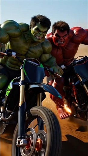 Garib Green Hulk 🟢 vs Amir Red Hulk 🔴 | Bike Race 🔥😱
