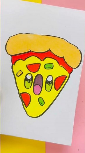 🍕 Cómo Dibujar una Pizza Kawaii ✨ Paso a Paso