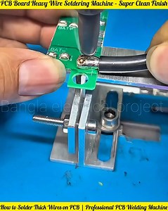 10K views · 48 reactions | Professional PCB wire soldering made super easy! This automatic soldering machine creates strong, clean, and reliable joints in seconds. Perfect for DIY electronics and heavy-duty PCB projects!  #PCBSoldering #SolderingMachine #BanglaElectricalProject #DIYElectronics #PCBBoard #WeldingTips #ElectronicsProjects | Bangla Electrical project | Facebook