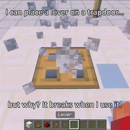 Minecraft - Using Levers on Trapdoors #minecraft #redstone