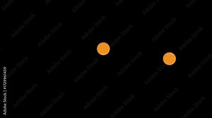 The movement of two balls along an abstract trajectory. Balls move in an enclosed space bouncing off the walls. Animation of abstract movement