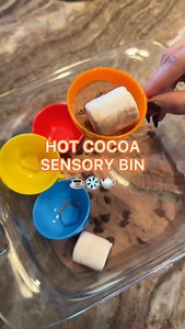 Delicious hot cocoa fun ☕️🤩 This taste-safe sensory bin is perfect for a cozy night in! Here’s what you’ll need: ☕️hot cocoa ☕️chocolate chips ☕️marshmallows ☕️Serving Shapes Tea Set Use all 5 senses in this sensory bin! • • • #learningresources #kidstoys #learningthroughplay #kidsactivities #sensorybin | Learning Resources