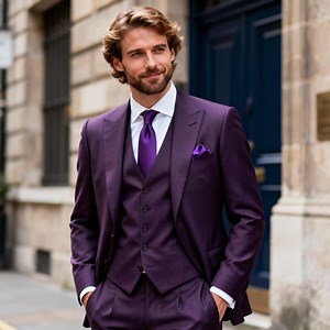 Purple Custom Men’s Suit Set | Handmade Three Piece Suit | Personalized Formal Outfit - Etsy
