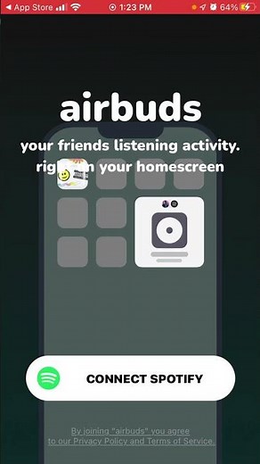 How to connect Spotify and create account in Airbuds widget app?