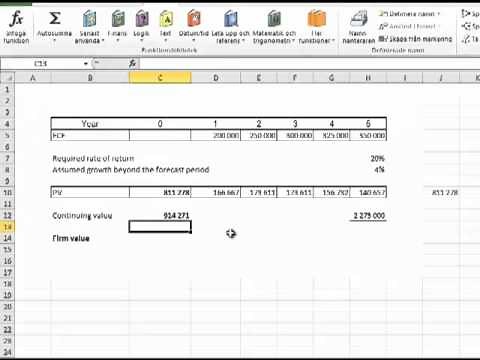 How to calculate present value of cash flows in business valuation