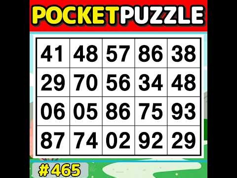 【Pocket Puzzle】 Perfect for daily brain exercises! 《Number Search|Brain training》 #465