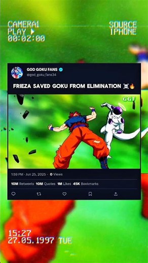 Frieza Saved Goku From Elimination ☠️🔥 #dragonball #goku #shorts #viral #edit