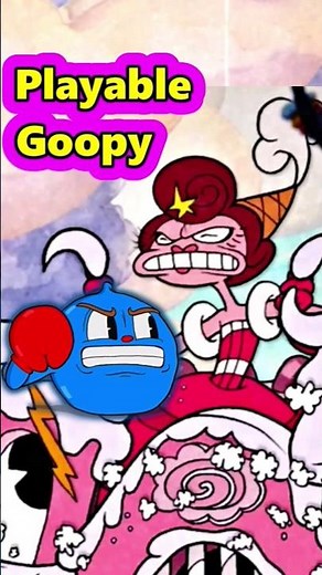 Cuphead - Playable Goopy VS All Bosses (Super Punch)🥊🥊
