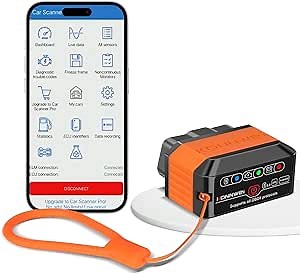 OBD2 Scanner, Bluetooth Wireless Auto Diagnostic Scan Tool for iOS & Android, 5.2 Car Code Reader Diagnostic Machine Tester, Clear Error Code Live Data Reset Exclusive Free APP