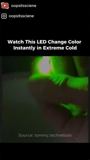 This Yellow LED Turns GREEN in Liquid Nitrogen 🤯❄️ Science Explained! #didyouknow #scienceshorts
