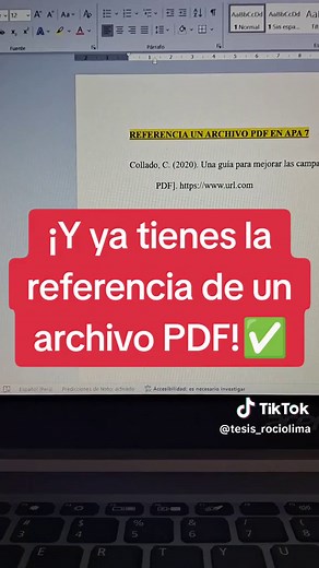 Referencia un archivo PDF en APA 7° correctamente