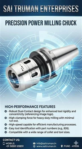 POWER MILLING CHUCK #saitrumanenterprises #machineshop #manufacturing #machinetool #vmc #dmi2026