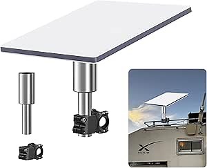 XLTTYWL Starlink Mini RV Mount, Aluminum Alloy Mimi Starlink RV Accessories Starlink Internet Kit Satellite with Installation Range 0.87-1.1’’ Pipe Clamp for Star Link Mini Dishy