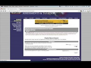 Maryland SOS LLC Search