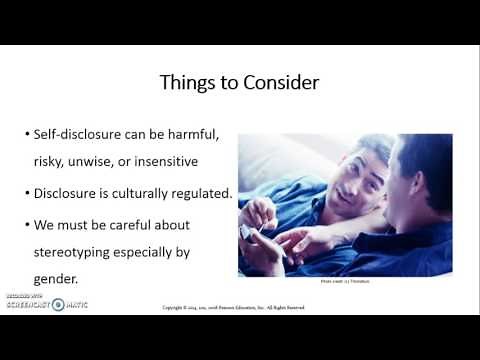 What is self-disclosure?