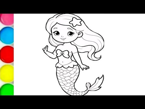 Princess Ariel drawing colouring and painting for kids and toddlers, Ariel the little mermaid #43