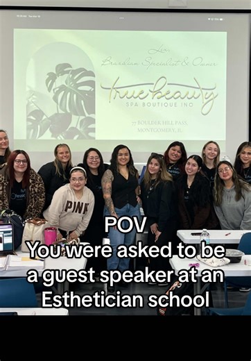 Thanks to Hair Professionals Career College for this beautiful opportunity! Thanks for allowing me to come speak about my journey, experiences & explaining to the student’s my techniques of a Brazilian Wax Mini Vajacial services. I truly love to be able to help my beauty community & mentor others!@ Here is to new beginnings of 2026 with more to come 🤗 If you are an esthy or cosmo student & would like for me to go to your school for a FREE in depth tutorial on my Brazilian Mini Vajacial service 