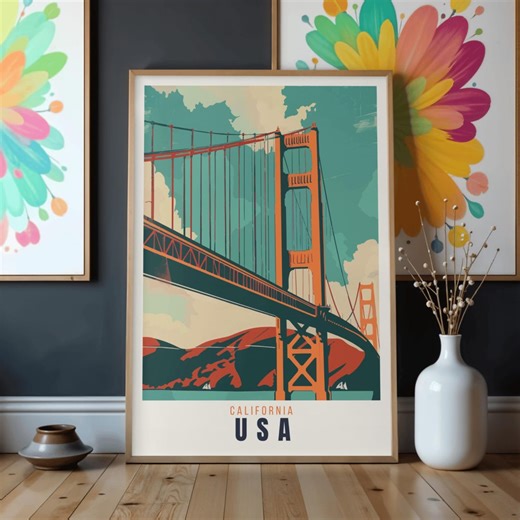Golden Gate Bridge Poster | San Francisco Wall Art | California Travel Print | Physical Art Print | Matte Paper Poster | San Francisco Gift - Etsy