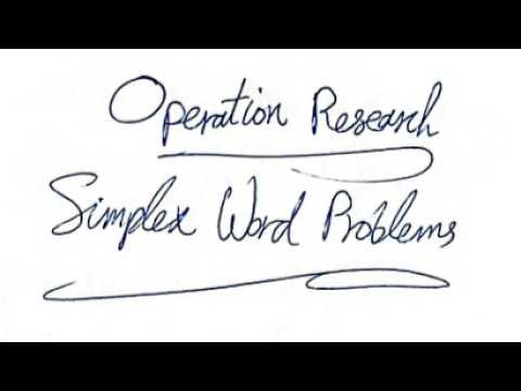 MATH306 - Simplex Word Problems