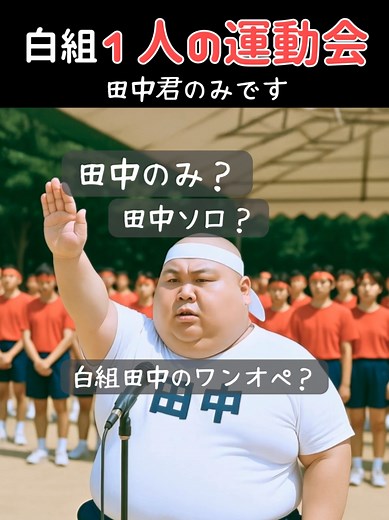 白組一人の運動会での田中君の奮闘