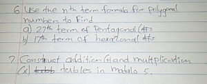6 Use the nth  term formula for polygonal numbers to finda) 27... | Filo
