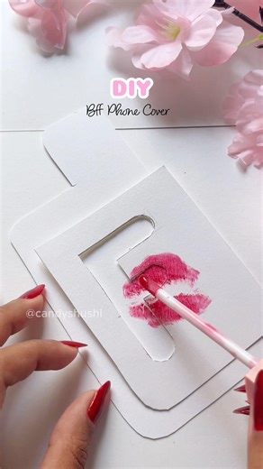 DIY Bff Phone cover Art🎀💋😱 #art #craft #shorts #viral