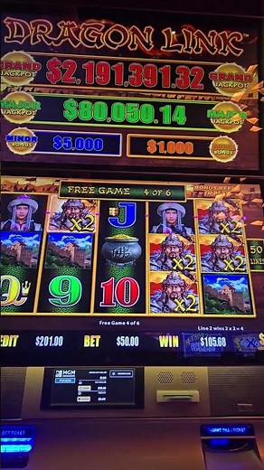 BRUTAL FREE GAMES BONUS 😅🎰 Dragon Link Genghis Khan (Bellagio Las Vegas)