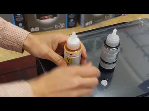 Setup EPSON L382 (Fill ink and install driver)