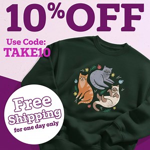 45K views | Save 10% off everything plus free shipping for one day only! Use code 'TAKE10'  Support Cats Protection and shop your favourites! | Cats Protection | Facebook