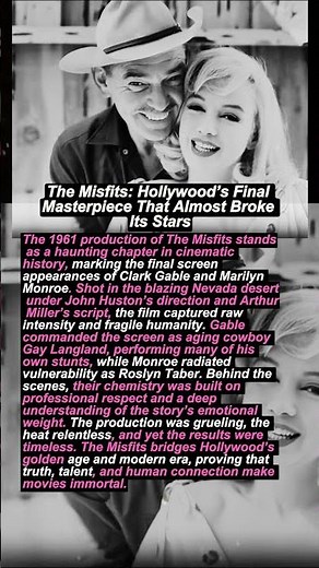 The Misfits: Hollywood’s Final Masterpiece That Almost Broke Its Stars💔