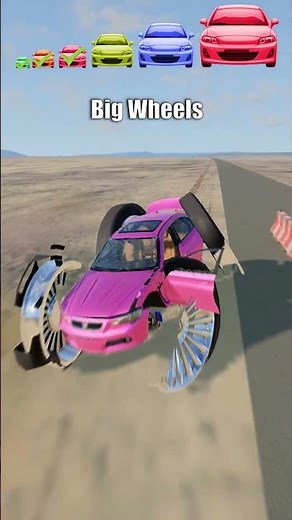 Big & Small car vs barrier tunnel - BeamNG.Drive