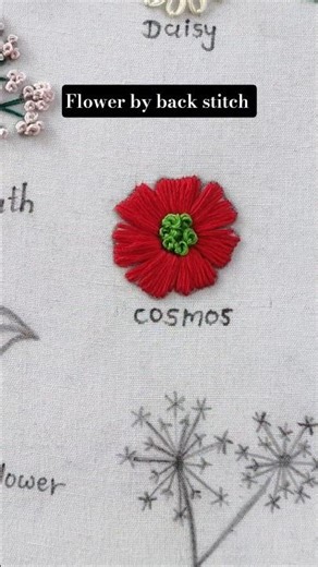 embroidery flower tutorial🌼