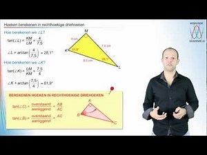Tangens - hoeken berekenen in rechthoekige driehoeken - WiskundeAcademie