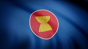 Download Beautiful satin finish looping flag animation of ASEAN. ASEAN Flag Close Up Realistic Animation Seamless Loop